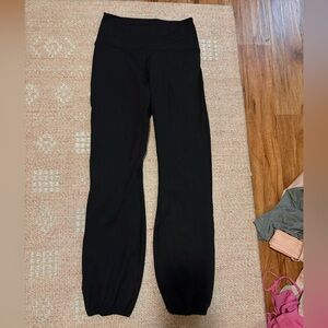 aerie Black High-Waist Track Pants with Elastic Ankles